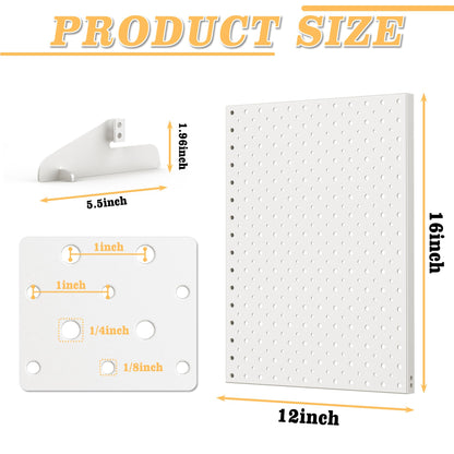 Pegboard Smith 2-Pack Metal Tabletop Pegboard Display Stand for Craft Shows – 12"x16" Tabletop Peg Board Display with 24 Hooks for Jewelry (Milky White)