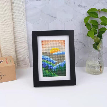 Apomelo 10pcs Small Diamond Art Kits Landscape, Round Drill Small Diamond Art Kits for Adults Beginners, MIni Diamond Art for Home Wall Desktop Decor, 6X8 inches