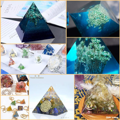 Mayitr 5pcs Silicone Pyramid Mold for DIY Crafts, 3D Reusable Silicone Mold | Perfect for Resin, Epoxy, Candle, Soap, Orgonite Making, Handmade Home Decor & Gifts