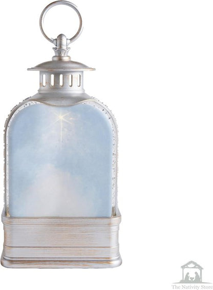 Love's Pure Light by Kate Lee - 10" Light-Up Nativity Lantern with 'Silent Night' Music | Glitter Snowglobe Manger Scene