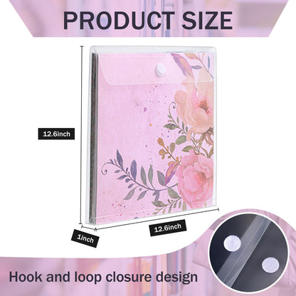 Henoyso 12 Pcs 12 x 12 Scrapbook Paper Storage Organizer Top Loading Plastic Craft Paper Holder Storage Organization for Holding Scrapbook Vinyl Files Photos, Clear