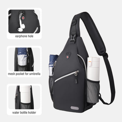 MOSISO Sling Backpack, Multipurpose Crossbody Shoulder Bag Travel Hiking Daypack