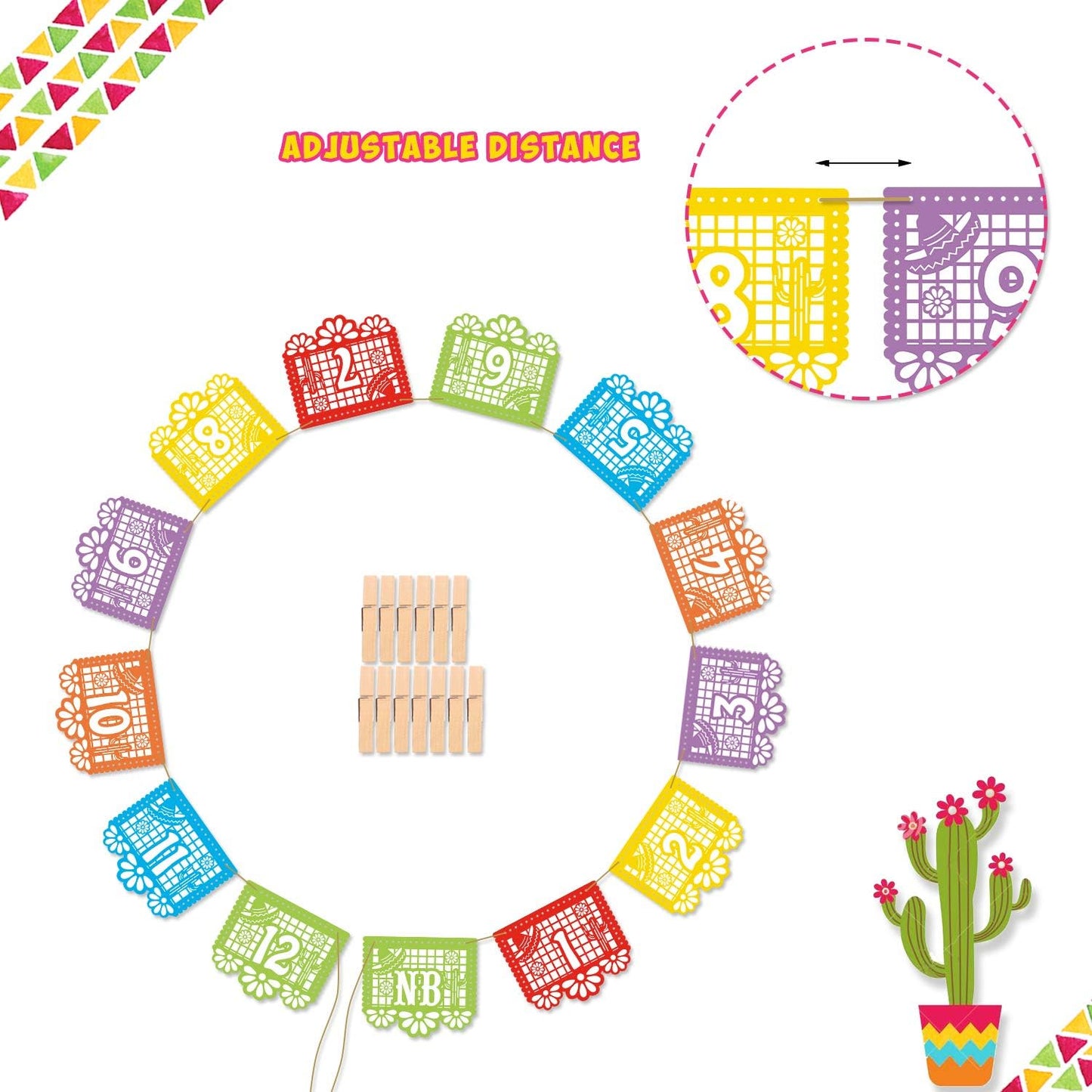 Kitticcino 1st Birthday Photo Banner, Papel Picado Mexican Fiesta Monthly Garland, Baby Newborn to 12 Months, Cino de