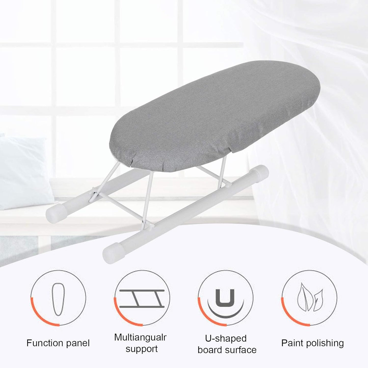 Tabletop Ironing Board with Folding Legs, Portable Mini Countertop Ironing Board, Extra Wide with Cotton Cover