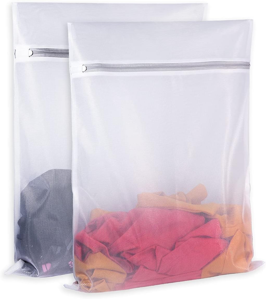 Mesh Wash Bag for Washing Machine - Supper Zipper Net Laundry Bag for Travel, Lingerie, Sweater, Garment, Undergarment,