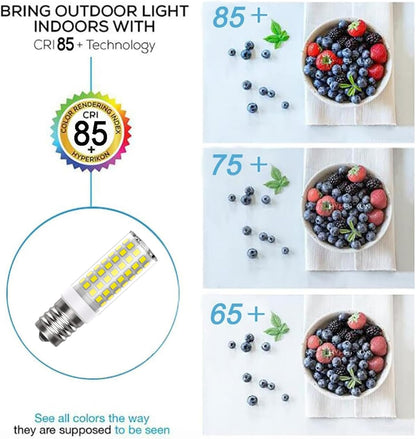 8W Dimmable LED E17 Microwave Oven Bulb, Daylight 6000K, 100W Halogen Equivalent, Under-Microwave Light (2-Pack)