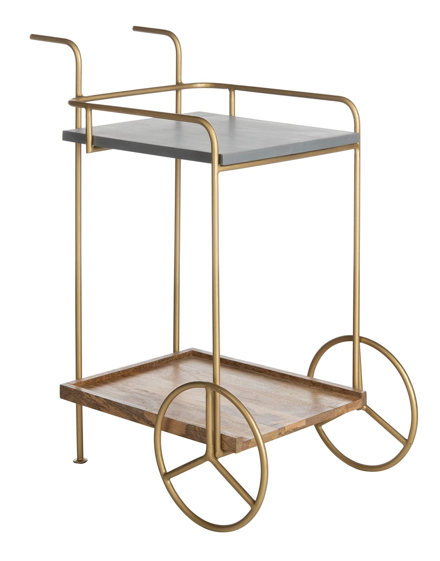 Safavieh Home Collection Harper 2-tier Natural Wheels Bar Cart