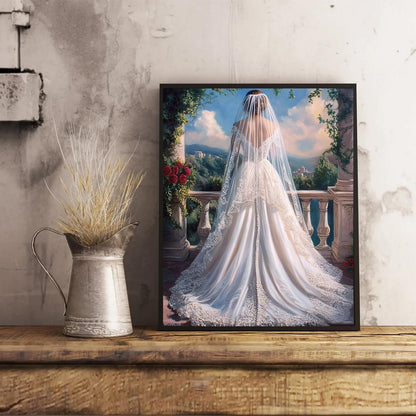 WUIVCTR Wedding Dress Paint by Numbers Kit for Adults, 16" x 20" Canvas Painting Kit for Beginners, Modern Aesthetic DIY Paint by Number on Canvas for Home Wall Decor