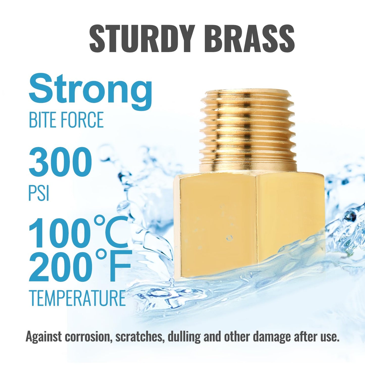 SUNGATOR 3/8 Inch Female to 1/4 Male Reducer, NPT Brass Pipe Fittings Adapters, 1/4" Male to 3/8" Female NPT Reducer Adapters, Brass Pipe Extension Connectors, Pack of 2