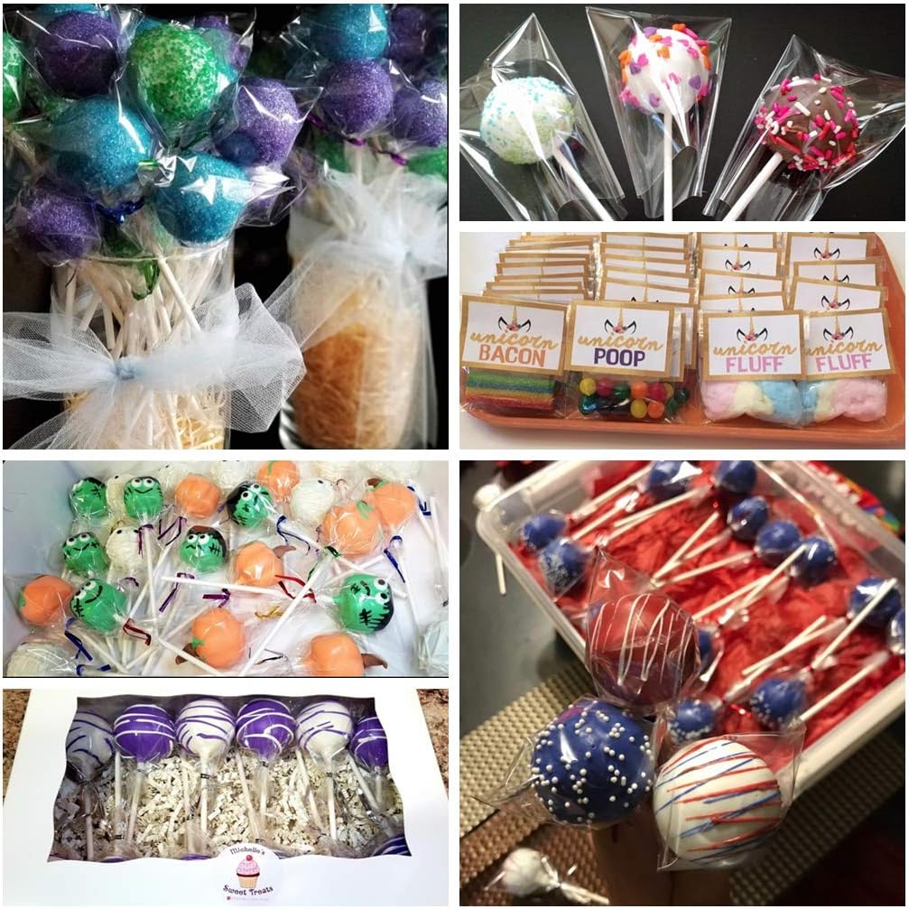 400 Clear Cello Treat Bags and Ties, 3x4 for Lollipop Cake Pop Candy Buffet, Wedding Supply (3'' x 4'')