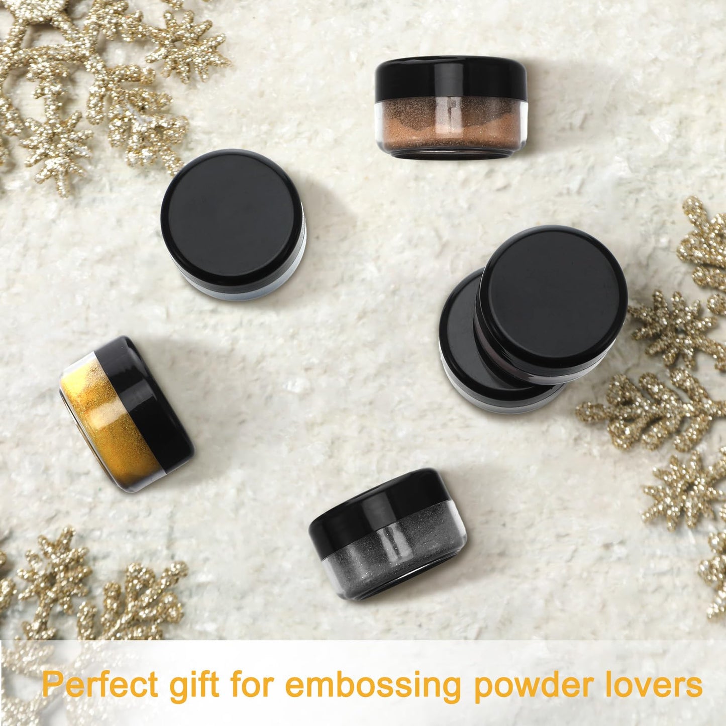 Heigble 6 Pcs 0.5 Ounce Glitter Embossing Powder Set for DIY Crafts Greeting Cards Making Scrapbooking Wedding Invitations (Dark)