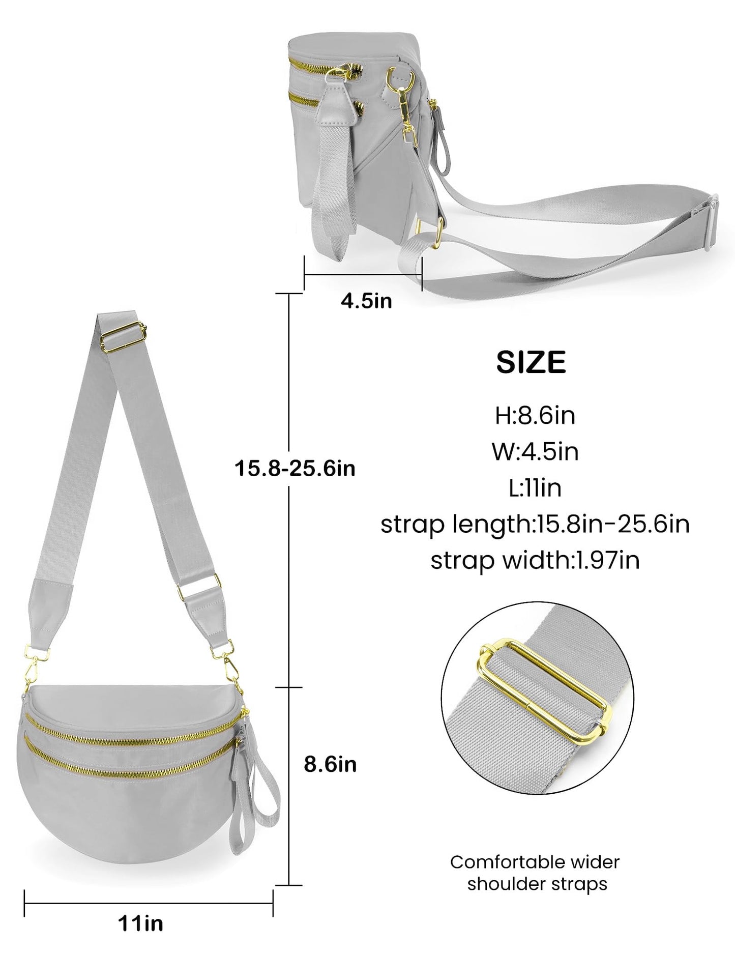 Spacious Nylon Crossbody Bag Bum Bag Handbags Wallets Purses Trendy Shoulder Bag for Women