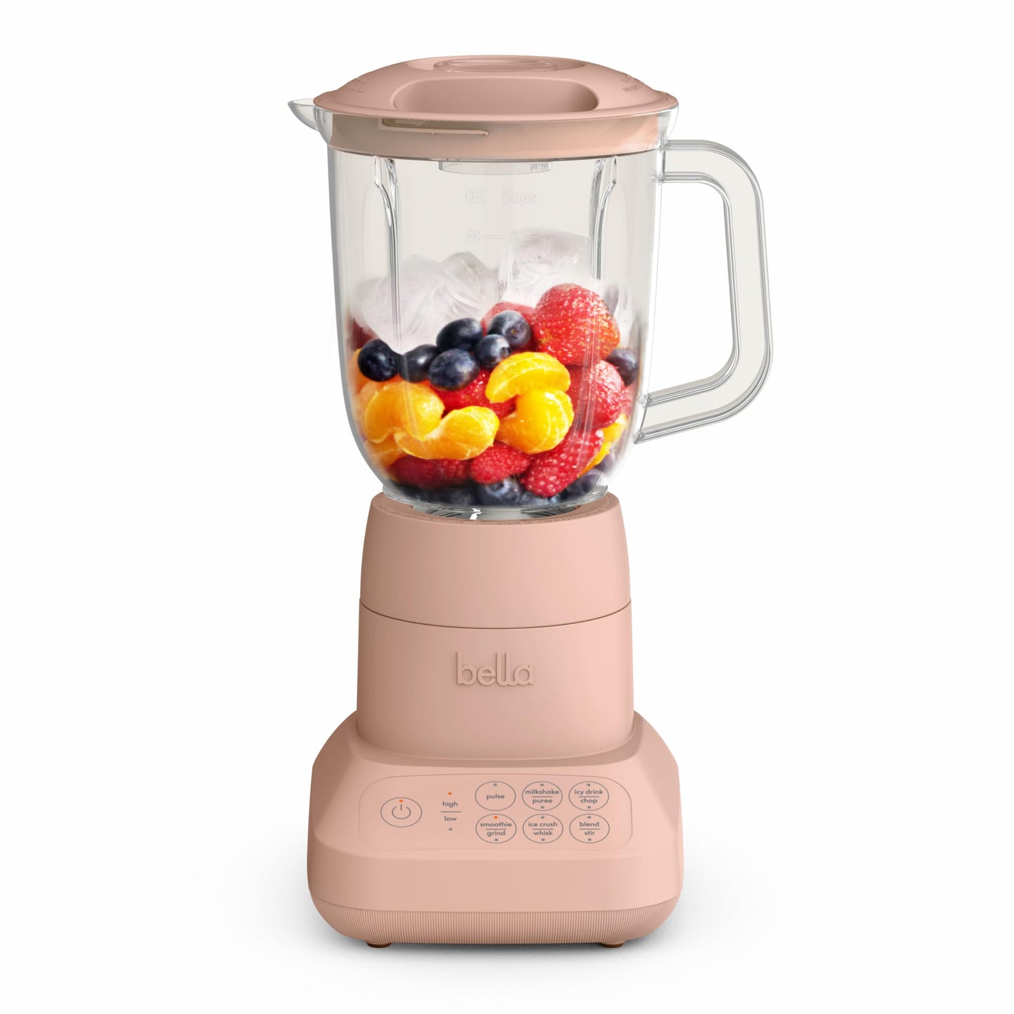 bella 10 Speed Countertop Blender, Juicer & Smoothie Maker, Fits-anywhere™ Kitchenware, Slim Flip & Store Design, Dishwasher Safe 48oz Capacity Pitcher & Lid, Stainless Steel Blade, 450 Watt, Oatmilk
