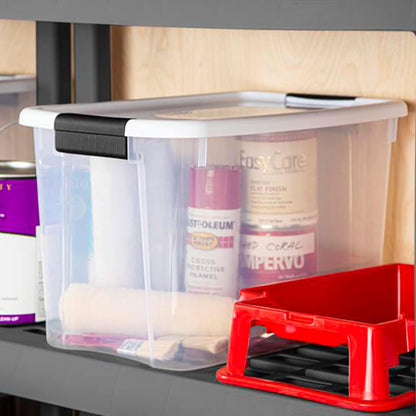 Sterilite 18-Pack Ultra Latching Storage Bins - Clear Plastic 30 Quart Organizing Containers for Home & Office