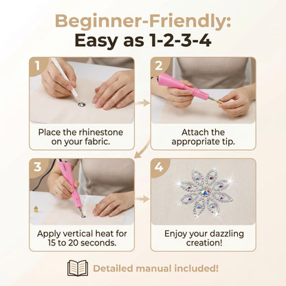 Worthofbest Hot Fix Rhinestone Applicator Tool Kit, 8600Pcs 3/4/5mm Glass Hotfix Rhinestones, Rhinestone Setter with Tips Stand Trays Glove Templates Tweezers Gem Picker for Clothes Fabric DIY Crafts