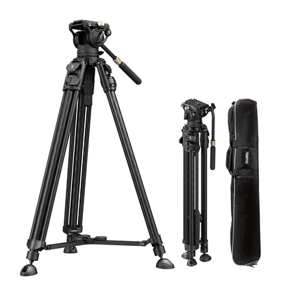 SmallRig AD-50 Max Heavy Duty Video Tripod, 68.5" Carbon Fiber Lightweight Tripod with FreeSpeed One-Step Height Adjustment, Fluid Head, Dual-Mode QR Plate, Load up to 17.6lb