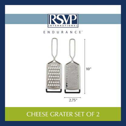 RSVP International Endurance Kitchen Collection Multi-Use Cheese Grater, Handheld Potato Slicer, 10 x 2-3/4-Inch