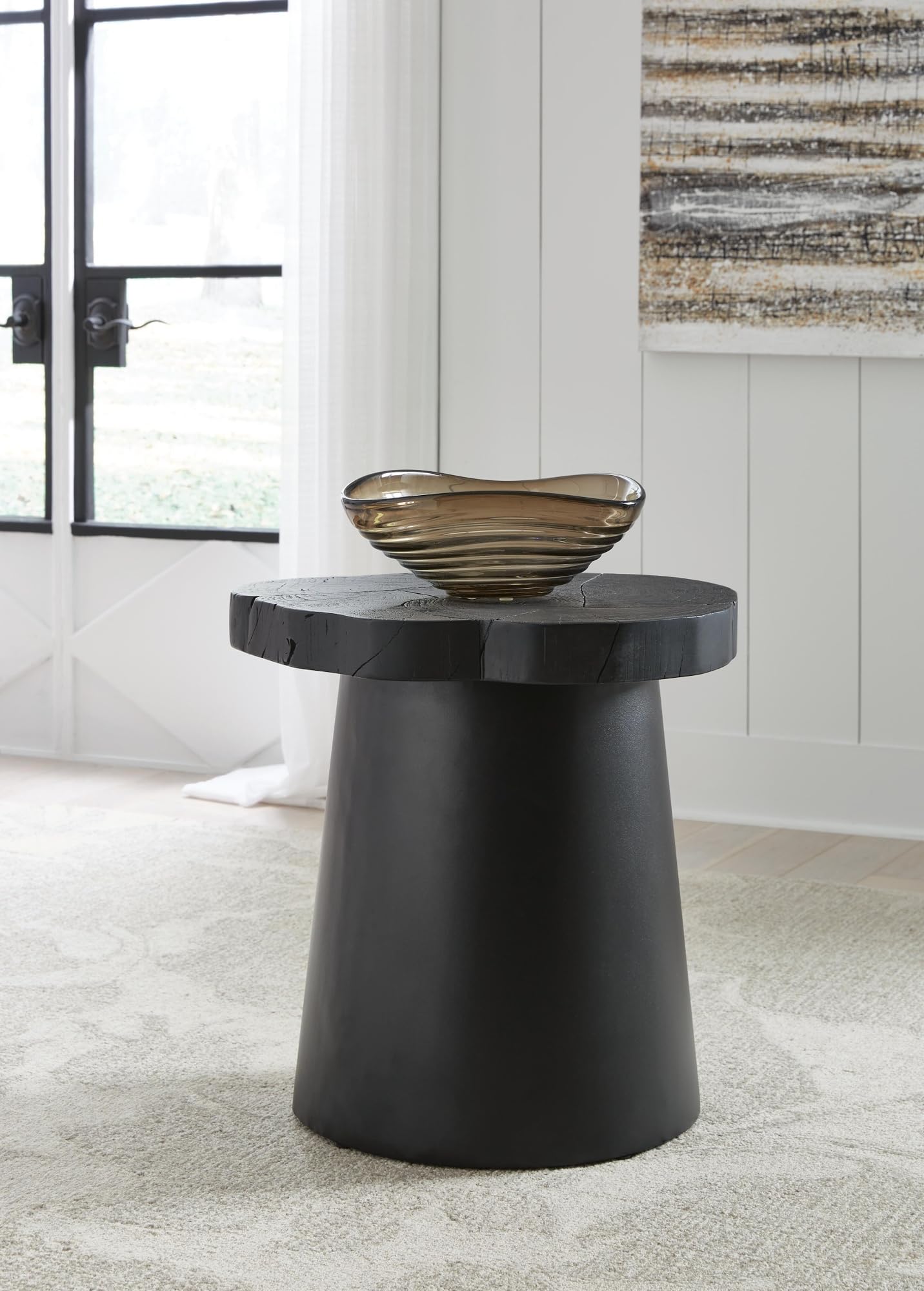 Signature Design by Ashley Wimbell Contemporary Tapered Base End Table, Black