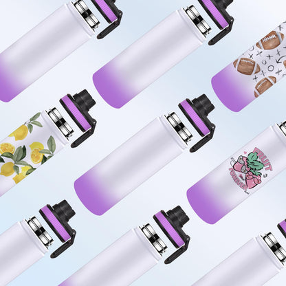 CoolSub Sublimation Sports Water Bottle Blanks, 20oz Sublimation Tumblers Double Wall Stainless Steel Sublimation Cups with Wide Mouth Lid and Straw 6 Packs Purple