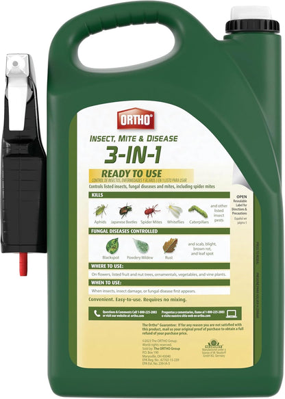 Ortho Insect Mite & Disease Control - 3-in-1 Ready-To-Use Solution | 1 Gallon Size