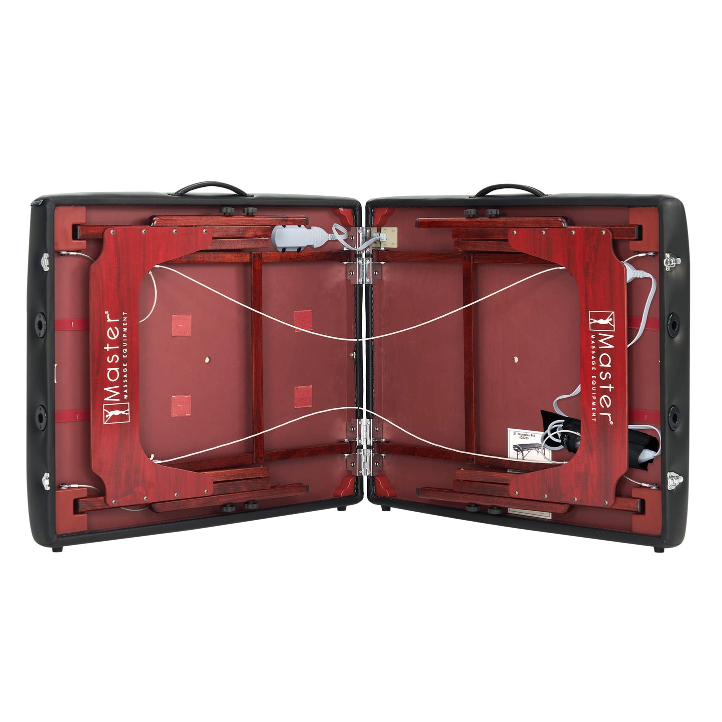 Master Massage 31" Montclair™ Portable Massage Table Package with Therma-Top® - Adjustable Heating System, Shiatsu Cables, & Reiki Panels! (Black)
