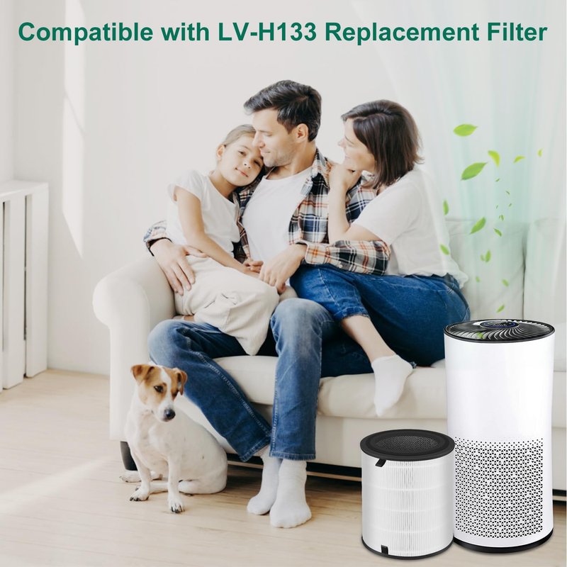 NXBHG 1 Pack LV-H133 Replacement Filter Compatible with LEVOIT LV-H133, NXBHG 3 in 1 and Activated Carbon Filter, Part No. LV-H133-RF