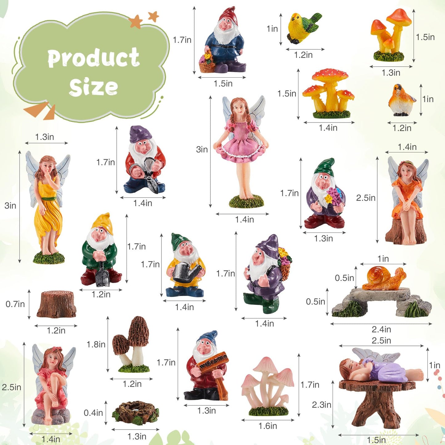 24 Days Magic Fairy Garden Accessories Advent Calendar, Waterproof Fade Resistant DIY Miniature Garden Decor Holiday Birthday Countdown Surprise Gift for Kids Fairy Lovers