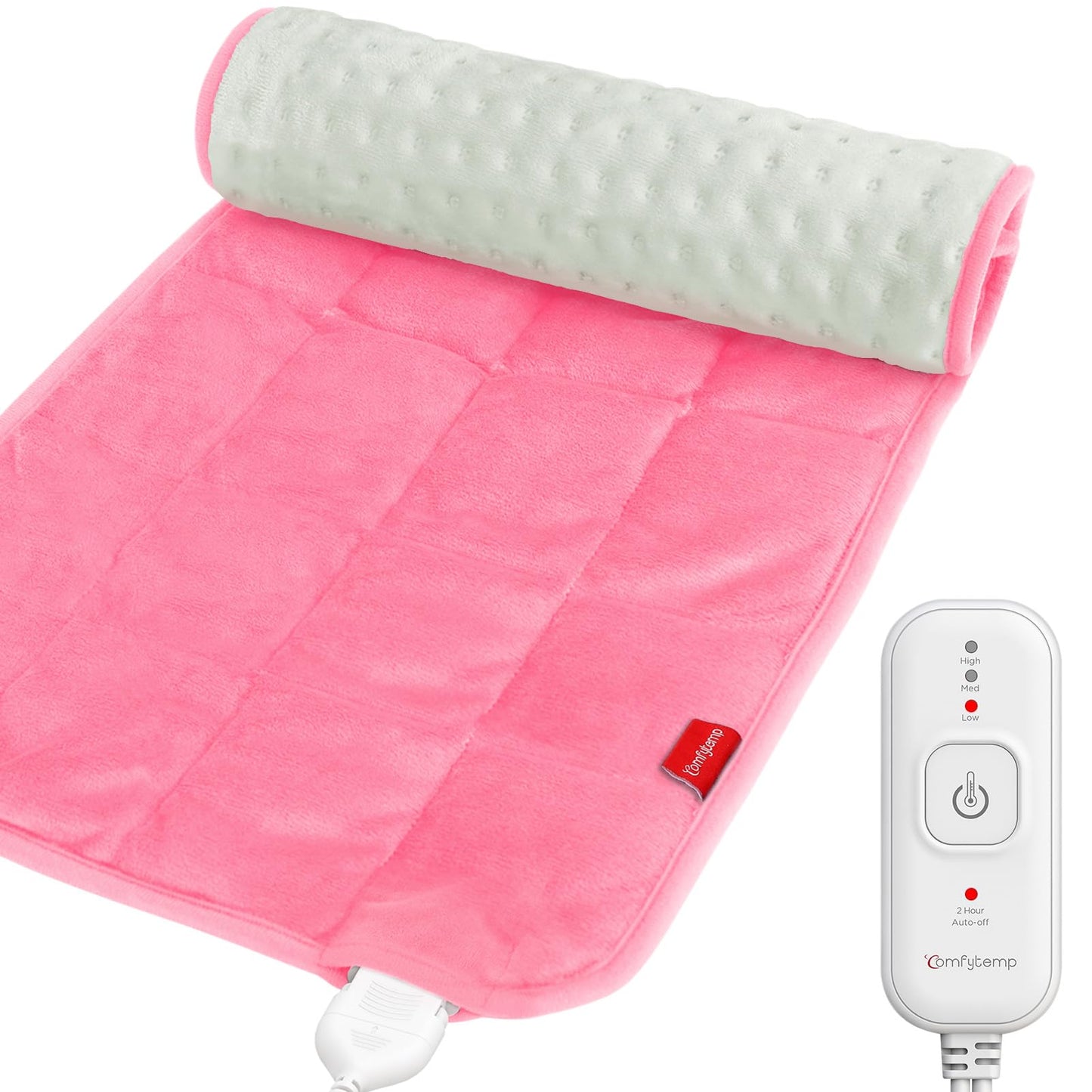 Comfytemp Weighted Heating Pad for Back & Period Cramps, FSA Eligible, Birthday Gifts for Mom Dad Women Men, 2.2lb HSA Electric Heat Pad for Neck Shoulder Pain Relief, 2H Auto-Off Heated Pad, 12x24