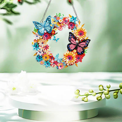 Muzagroo Art Garland Diamond Art Kits for Adults 5D Diamond Hanging Ornament Kits for Windows DIY Special Shaped Diamond Dot Kits Crystal Window Hanging Pendant 2PCS (Garland)