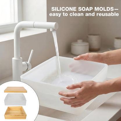 Homar Large Soap Molds- Square Silicone Soap Molds for Soap Making 8l 282oz 18lb DIY Handmade Soap Molds Making Kit