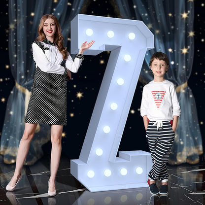 4FT Marquee Light Up Letters Z – Cool White LED, Easy to Assemble Foam Board with Back Support, Large Marquee Light Up Letters for Birthday, Wedding, Party, Anniversary, Baby Shower Decor