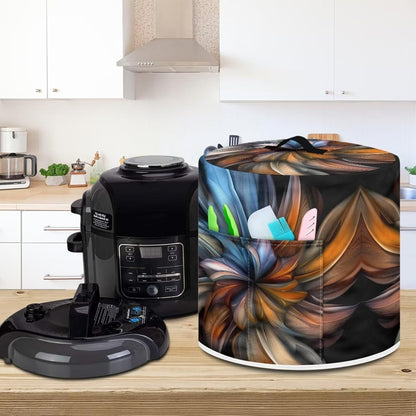 Boho Floral Pressure Cooker Cover, Dust-proof Cover for Rice Cooker Air Fryer with Top Handle and Pocket