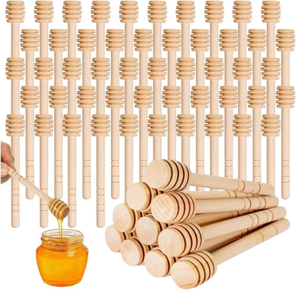 LepoHome 50Pcs 6 Inch 6 Inch Honey Dipper Sticks - Wooden Honey Dipper, Mini Honeycomb Stick, Honey Stirrer Stick