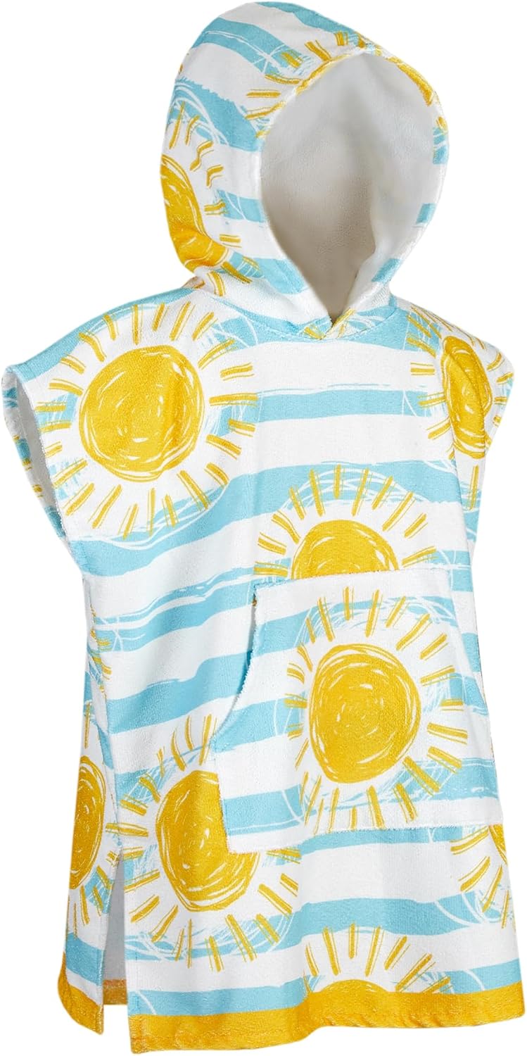 7-10 MissShorthair Hooded Beach Towel for Kids, Cute Towel Poncho Boys&Girls, Swim Changing Robe, Surf Poncho