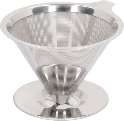 Pour over Coffee Maker, Stainless Steel Dripper with Non-slip Cup Stand, Suitable for Camping Kitchen Families