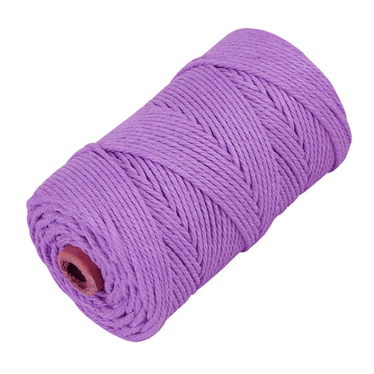 Macrame Cotton Cord, 4 Ply Twisted Macrame Yarn, Natural Cotton Cord Perfect Macrame Supplies for Macrame Plant Hangers DIY Crafts (Purple, 5mm*109Yards)