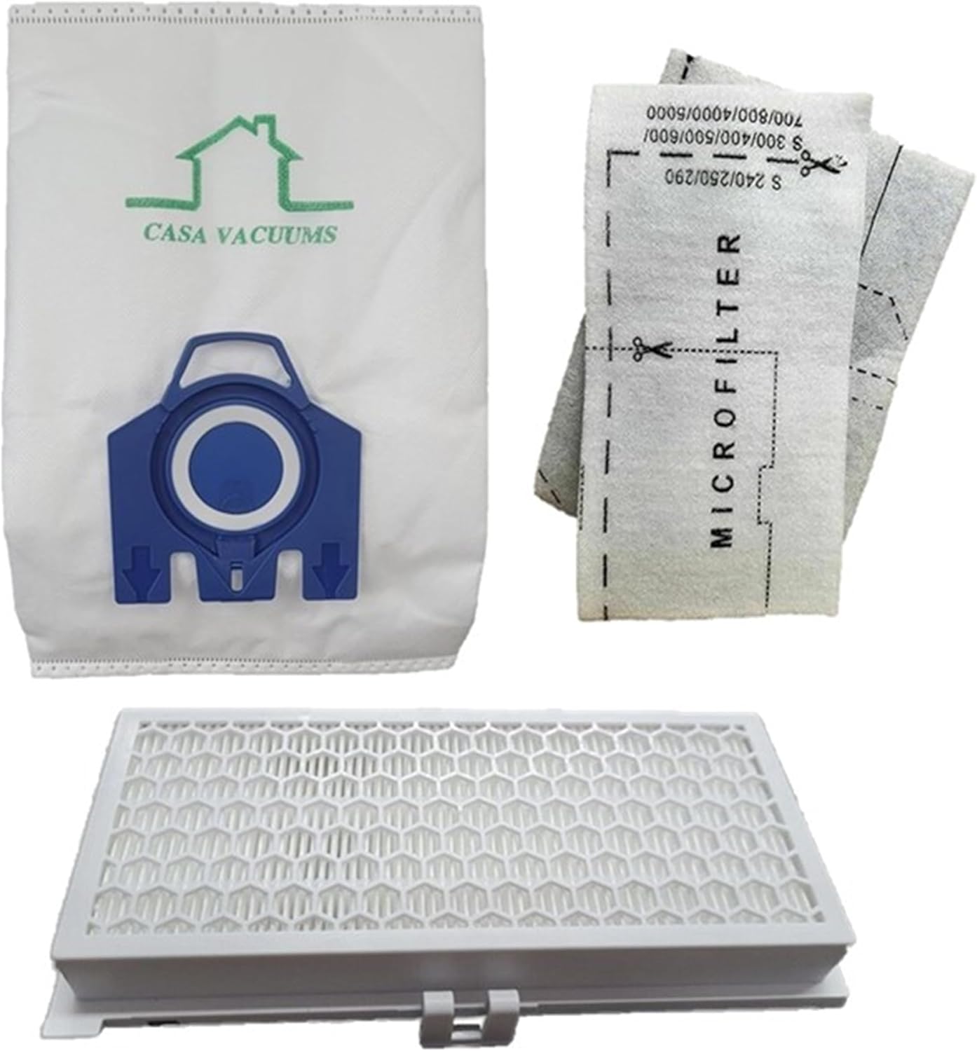 10 GN Bags + 1 HA30 HEPA Filter Bundle for Miele Classic C1 Canister Vacuum Cleaner S2 S400 S600, 4 Filters