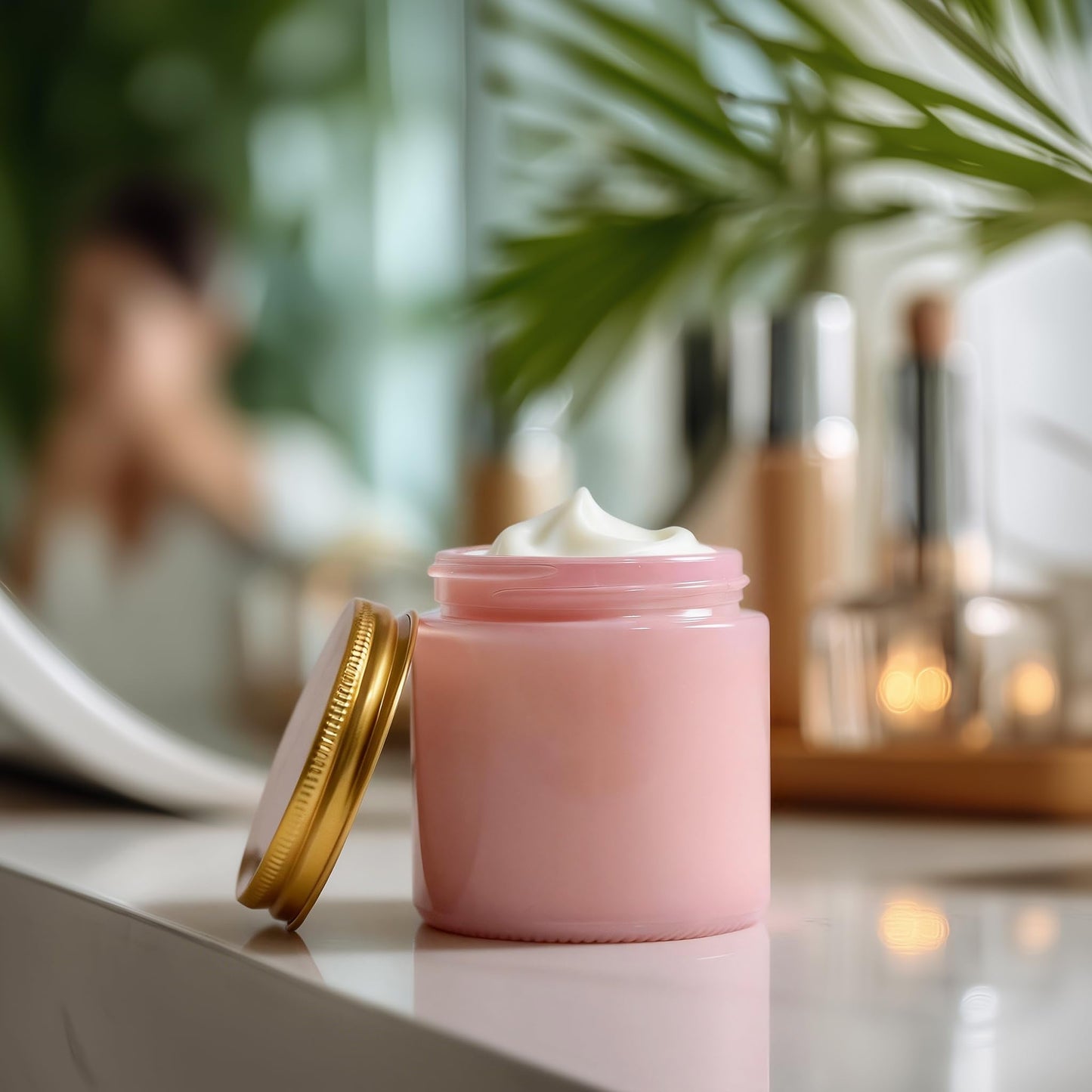 Danmu 3 oz Pink Glass Candle Jars with Gold Lids - Threaded Seal Candle Making Kit & Supplies, Thick Empty Candle Jars for DIY, Storage, Wedding Favors 24 Pack