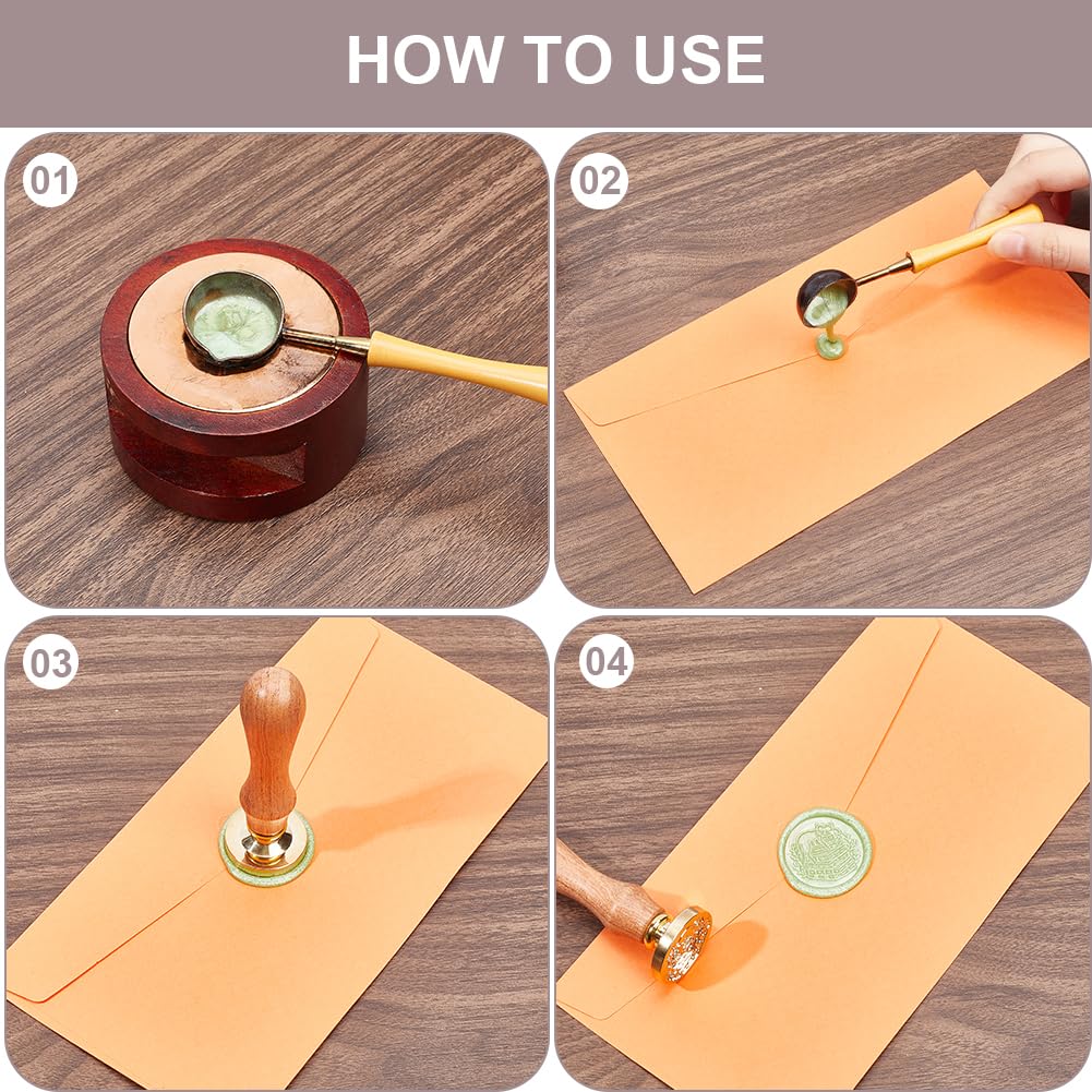 CRASPIRE 4 Styles Cat Wax Seal Stamp Head Animal 25mm Removable Brass Head Set with 1Pcs Wooden Sealing Stamp Handle for Wedding Birthday Envelopes Invitations Gift Packing Wrap Decoration