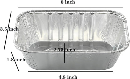 30 Pack 1Lb Mini Loaf Pans, Heavy Duty Disposable Aluminum Foil Bread Tins, Standard Size - 6" X 3.5" X 2.5"