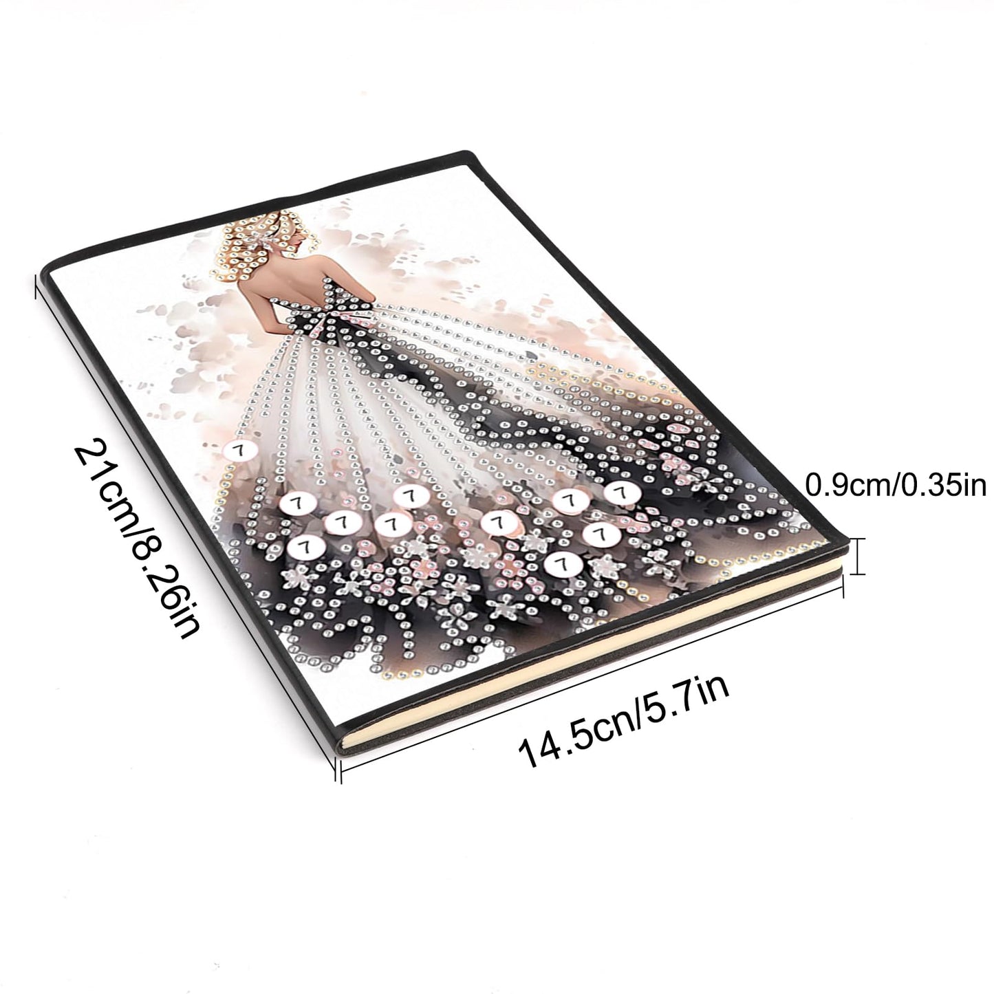 JISHSHAY Diamond Painting Notebook Journal Diamond Art Note Book Gem Art Sketch Book Gem Painting Diary Mosaic Kits for Adults Blank Notebook with Special Shaped 14.5×21cm/5.7×8.26in Dancer