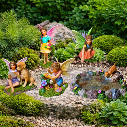 Mood Lab Miniature Garden Decor - Decorative Resin Pond Statues (5 pcs) - Indoor & Outdoor Display