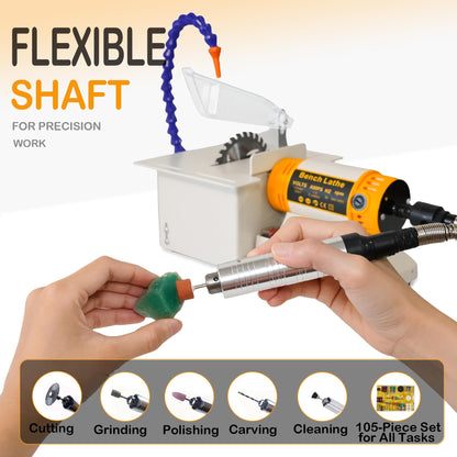 Lapidary Saw Machine for Crafts Multifunctional Lapidary Equipment 110V 750W Wet Saw Mini Table Kit for Cutting Rock & Polishing Jewelry Gemstone Woodworking Carving