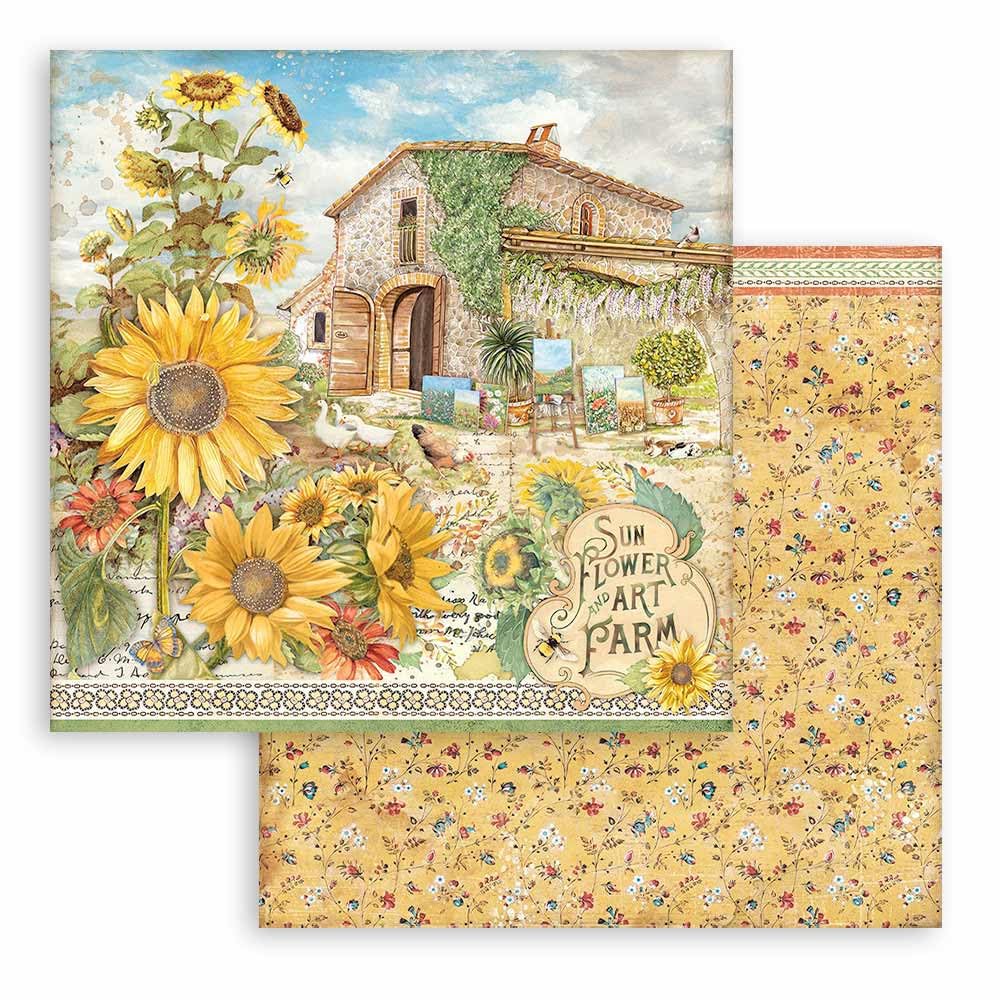 Stamperia Scrapbooking Pad 10 Sheets 12 x 12 Inches - Sunflower Art
