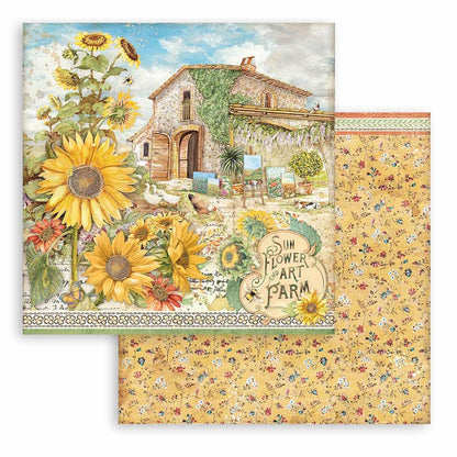 Stamperia Scrapbooking Pad 10 Sheets 12 x 12 Inches - Sunflower Art