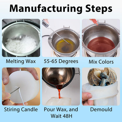 Dragon Candle Mold, 3D Animal Dinosaur Silicone Molds for Candle Making, Epoxy Resin Casting Molds for Handmade DIY Soap & Aromatherapy DIY Home Desk Decor