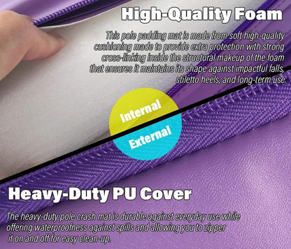 Pole Dance Mat, Fitness Gymnastic Yoga Safety Protection Pad, Foldable Shock Absorption Round Pole Crash Mat