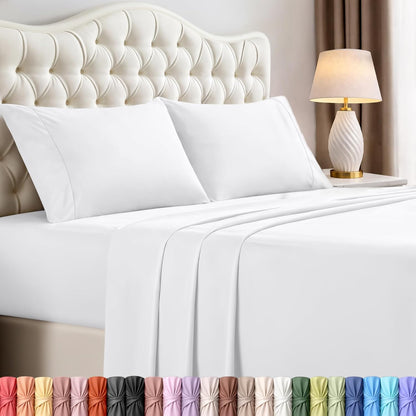 Utopia Bedding Full Size Sheet Set - Soft, Breathable Microfiber | 4-Piece White Bed Sheets