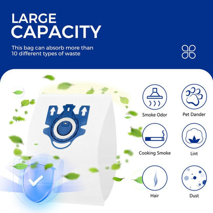 Vacuum Cleaner Bags Fit for Miele Classic C1 Complete C1 C2 C3 S227 S240 S270 S400 S2 S5 S8 Series, Include 9 Packs 3D Efficiency Airclean Bags with 3 Motor Protection Filters and 3 AirClean Filters