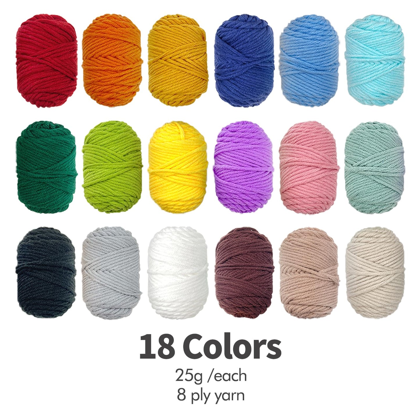 HAND U JOURNEY Punch Needle Beginner DIY Kit – 18 Colors Yarn, 2 x 8.4 Hoops with Panda & Cupcake Patterns, Punch Tool, Skill Guide, and 1 Blank Monk's Cloth for Creative Embroidery Craft